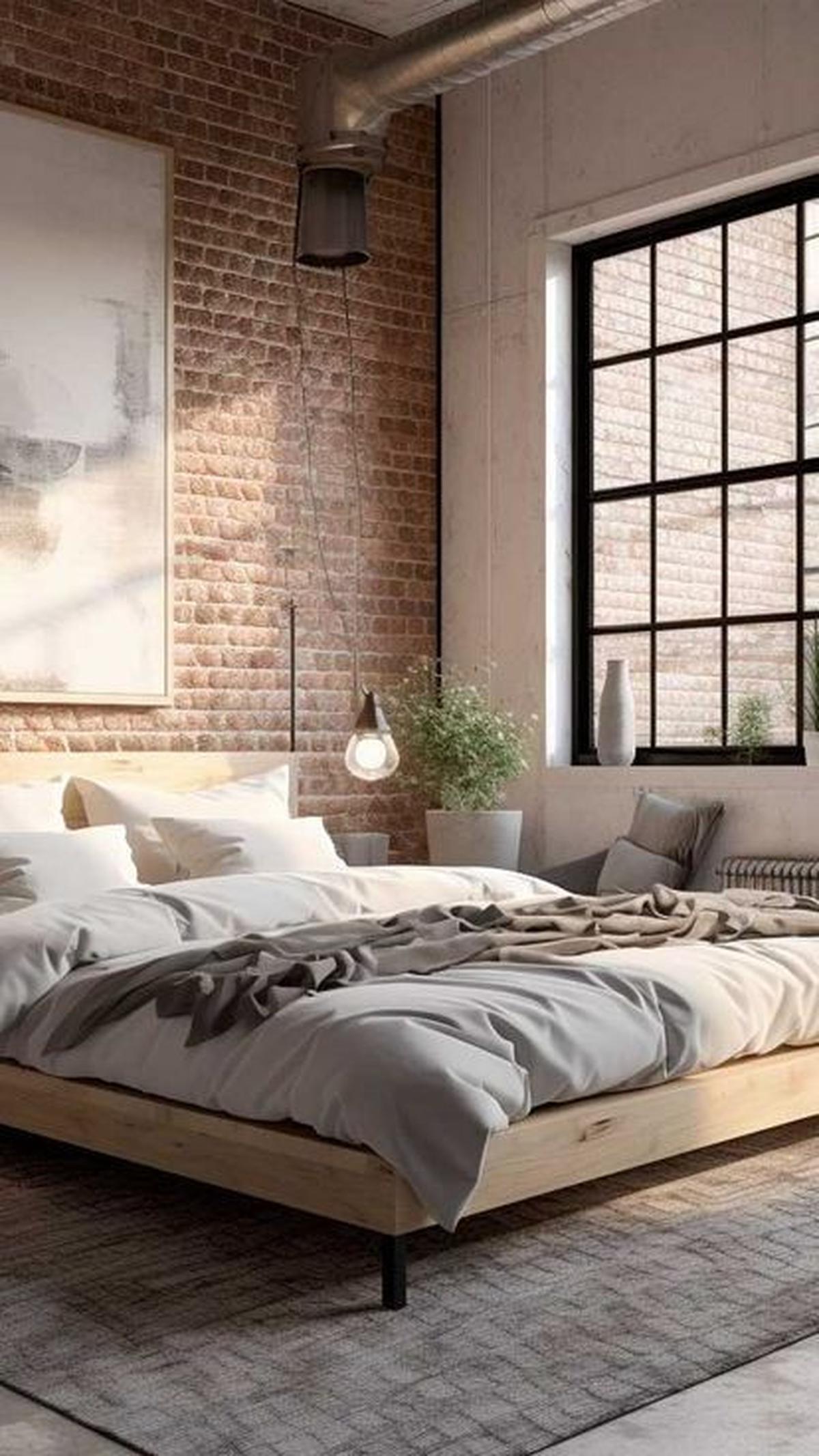 Desain Kamar Ala Hotel dengan Konsep Industrial Finish