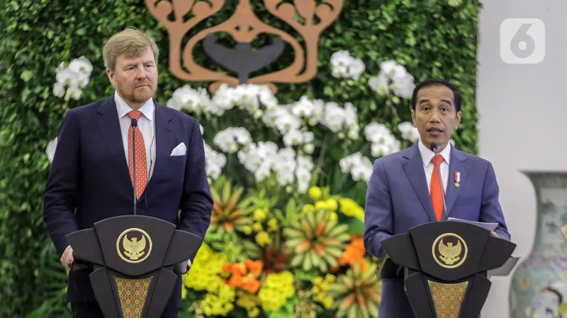 Presiden Jokowi dan Raja Belanda Sampaikan Keterangan Bersama