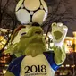 Aksi maskot Piala Dunia 2018 (AFP)