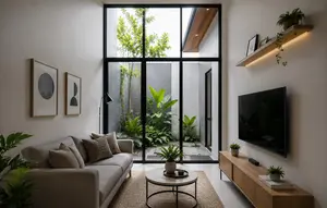 11 Desain Ruang Tamu dengan Dinding Kaca untuk Rumah Sederhana yang Sempit, Terang dan Lapang