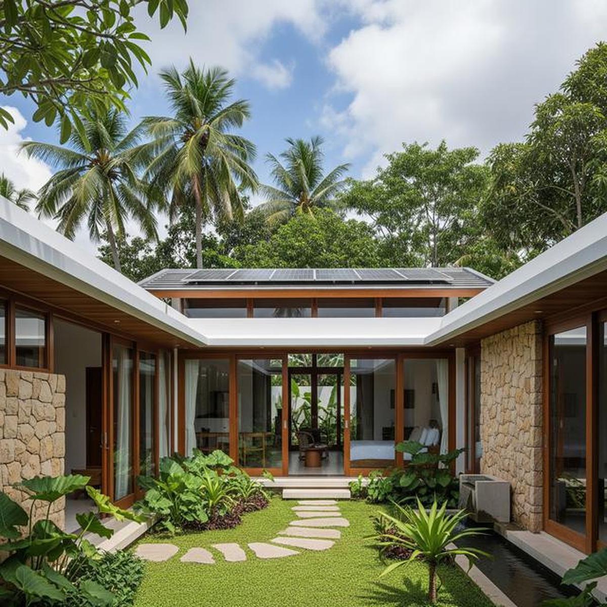 7 Model Rumah Kecil Tapi Luas dengan Taman di Tengah Area Rumah, Modern dan Asri