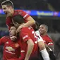 Manchester United berhasil meraih kemenangan atas Cardiff City pada pekan ke-18 Premier League, di Cardiff City Stadium, Sabtu (22/12/2018) malam waktu setempat. (AP Photo/ Jon Super)