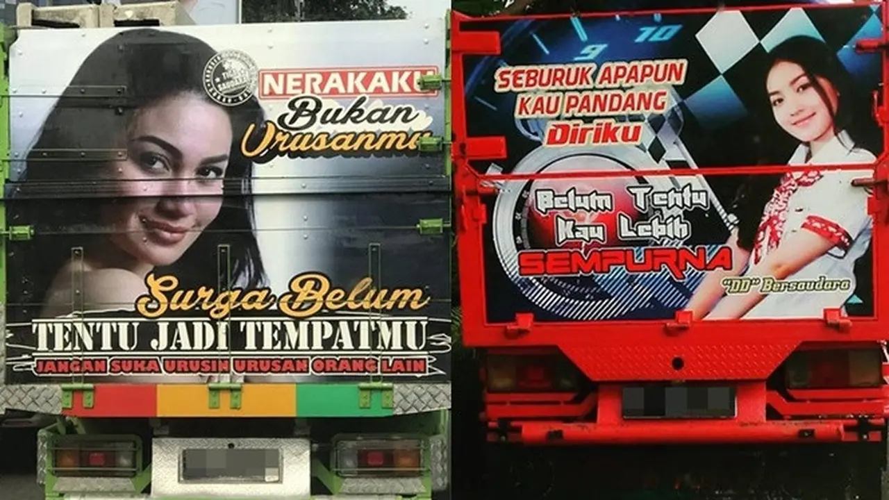 Selain Franda, Ini 7 Potret Wajah Seleb yang Hiasi Bak Truk