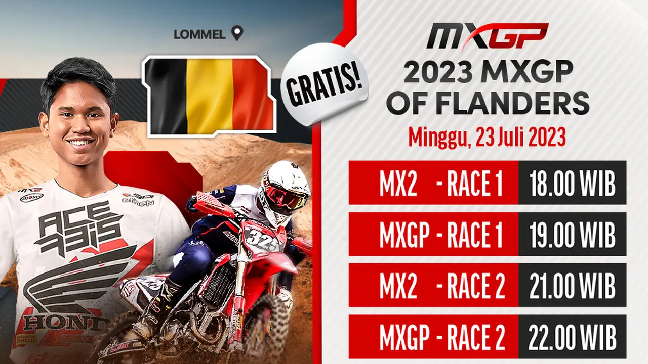 Jadwal Live Streaming MXGP 2023 Flanders di Vidio, Minggu 23 Juli 2023