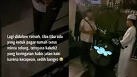 Video viral seorang kakek ketuk pagar rumah Taqy Malik. (TikTok/@suamiciyil)