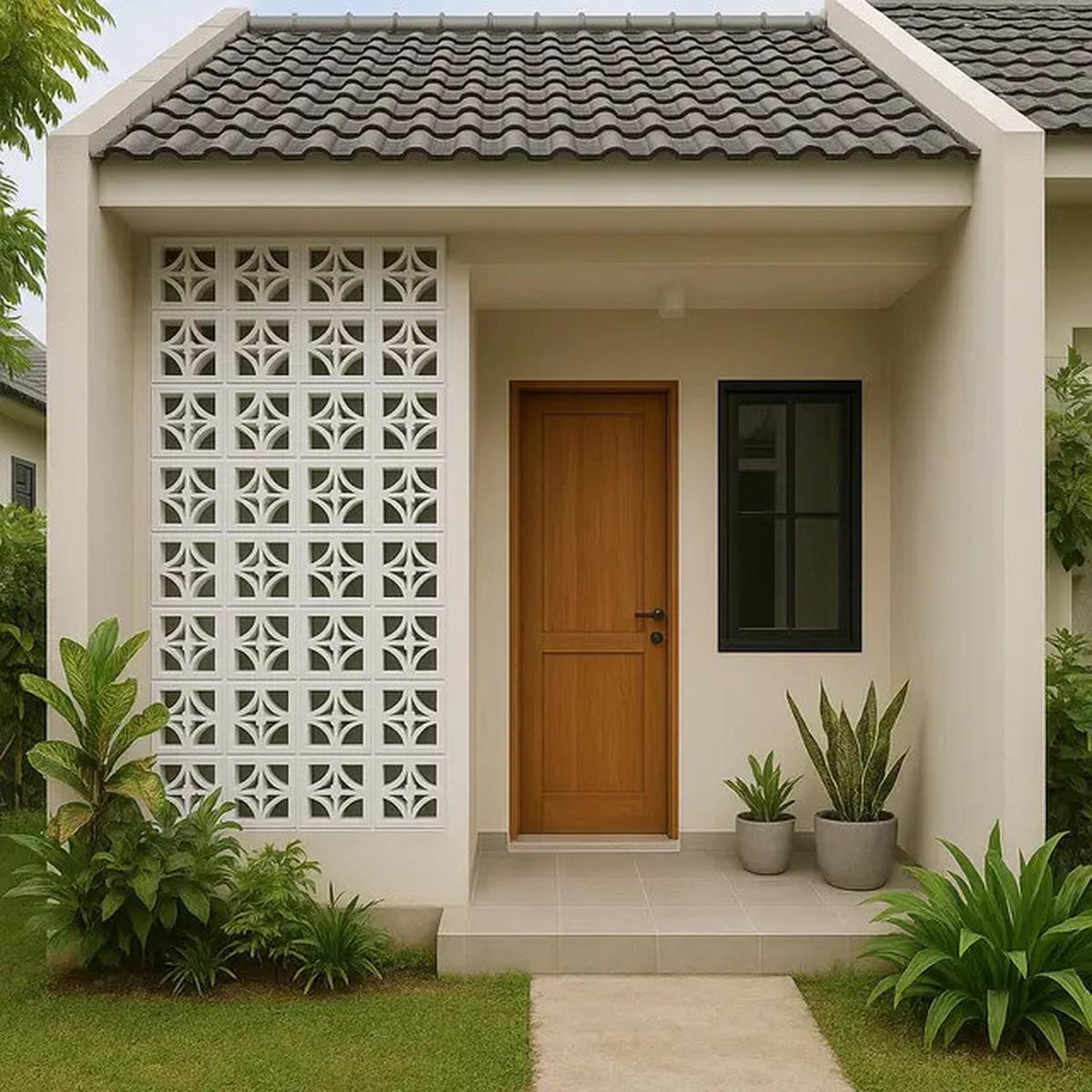 7 Model Teras Rumah Subsidi Tipe 36 dengan Roster Dekoratif, Sentuhan Simpel Bikin Rumah Estetik