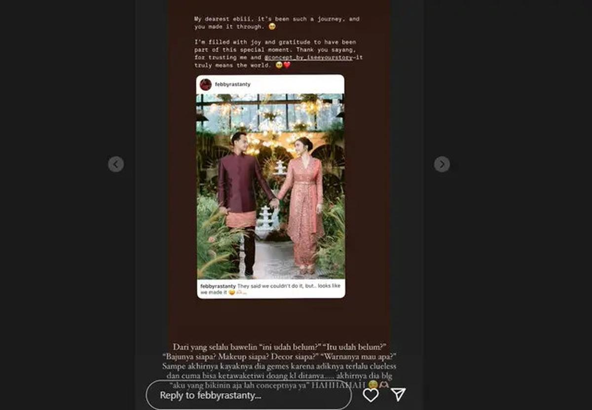 Cerita Febby Rastanty Dibawelin Enzy Storia Saat Lamaran