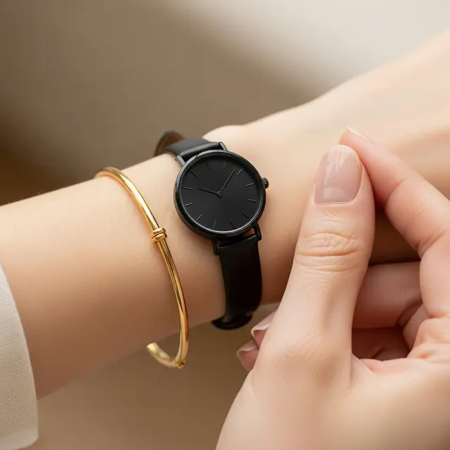 9 Model Gelang Emas Gram Kecil yang Cocok dengan Jam Tangan Hitam, Tampil Modern