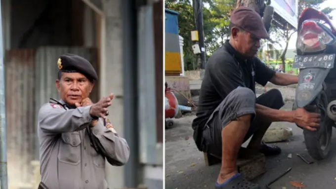 Polisi Inspiratif: Aiptu Mustamin, 20 Tahun Nyambi Penambal Ban