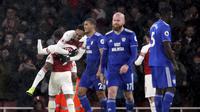 Arsenal mengalahkan Cardiff City 2-0 dalam laga lanjutan Premier League di Stadion Emirates, London, Rabu (30/1/2019) dini hari WIB. (Nick Potts/PA via AP)