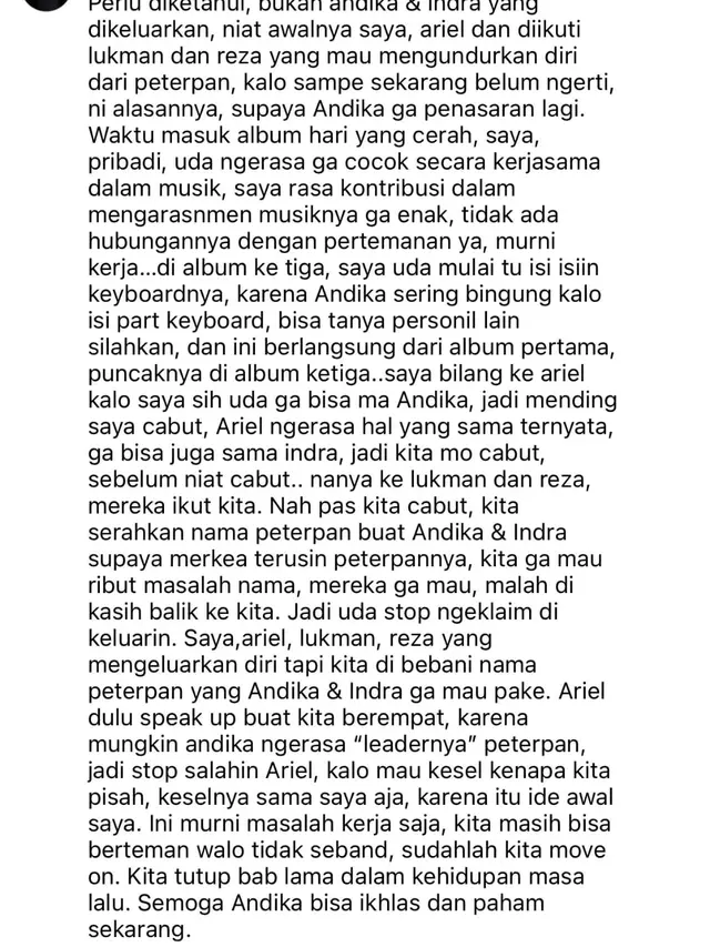 Andika Eks The Titans Sebut Dirinya Dikeluarkan dari Peterpan, Uki Kautsar Tegas Membantah: Stop Salahkan Ariel