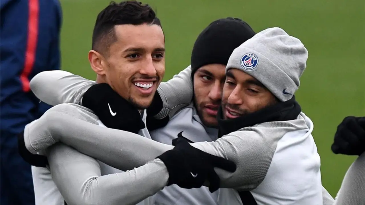 Marquinhos, Neymar, dan Lucas Moura