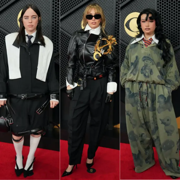 Billie Eilish, Miley Cyrus, dan Lola Young Bergaya Edge di Karpet Merah Grammy Awards 2026. [Copyright AP]
