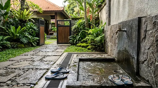 Desain Tempat Cuci Kaki Outdoor
