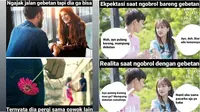 Ekspektasi vs realita saat bersama gebetan (Sumber: Instagram/sejiwatinja)