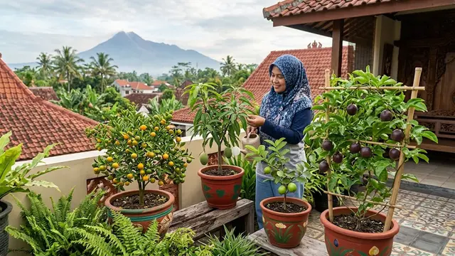 Tanaman Buah yang Bisa Tumbuh di Pot (AI Generated)