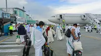 Jamaah haji tahun 2022 lalu saat berangkat menuju Mekkah dari Bandara SAMS Sepinggan Balikpapan. (Dok. Apriyanto/Liputan6.com)