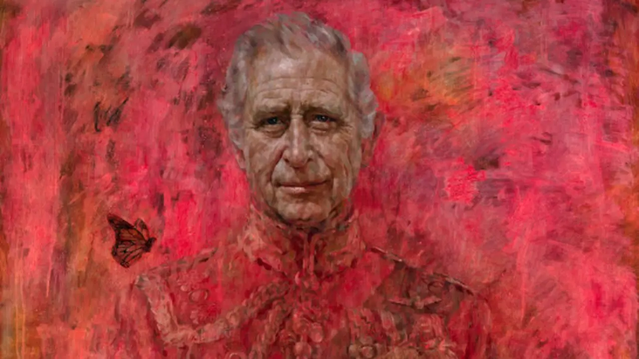 Kerajaan Inggris Rilis Lukisan Baru Raja Charles III, Didominasi Warna Merah dan Ada Kupu-Kupu di Bahu (Foto: Twitter @RoyalFamily)
