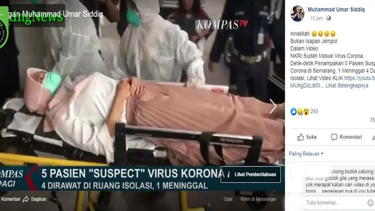 Cek Fakta: Gambar Tangkapan Layar Video Tentang Berita Virus Corona
