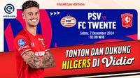 Link Live Streaming Eredivisie: Nonton Mees Hilgers, PSV vs Twente di Vidio.com. (sumber: doc.vidio.com)