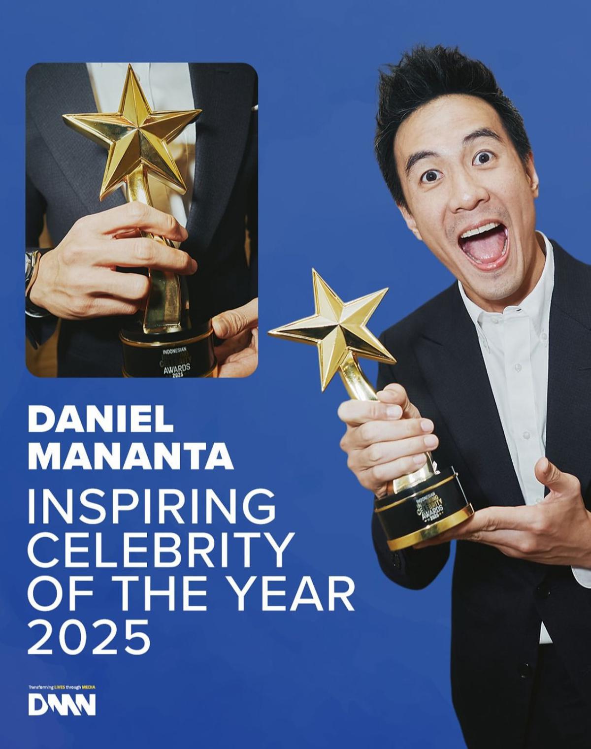 Daniel Mananta Sabet Penghargaan Inspiring Celebrity of the Year 2025, Ini Perjalanannya