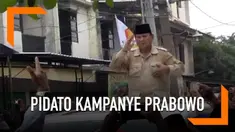 Saat berkampanye di Ponpes Majelis Taklim Tambak Deres, Prabowo Subianto menyebut kekayaan Indonesia banyak berada di luar negeri.