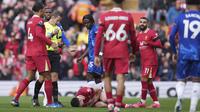 Diogo Jota mengalami cedera saat Liverpool bersua Chelsea pada laga pekan kedelapan Premier League di Stadion Anfield, Minggu (21/10/2024) malam WIB. Akibat cedera itu, Jota teranjam absen saat The Reds bersua RB Leipzig di&nbsp;Red Bull Arena, Leipzig pada laga league phase Liga Champions musim ini, 24 Oktober 2024. (AP Photo/Jon Super)