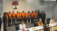 11 Tersangka Kasus Pemerasan Sertifikasi K3. (Liputan6.com/Radityo)