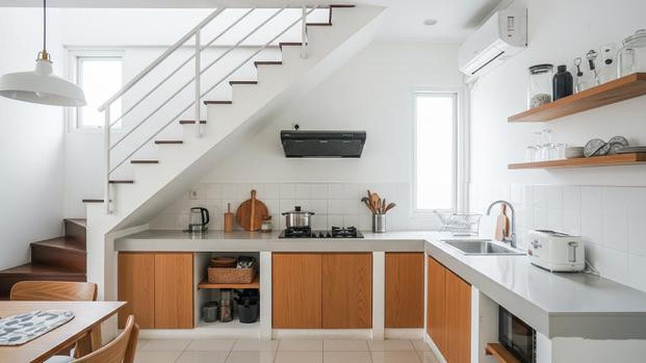 8 Model Dapur Bawah Tangga Rumah Minimalis, Hemat Tempat dan Tetap Estetik