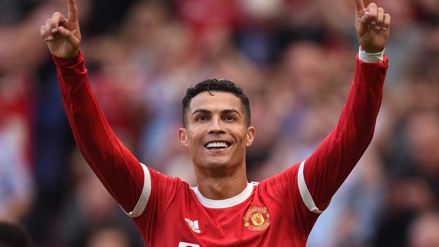 Selebrasi Ronaldo saat MU sikat Arsenal di Liga Inggris