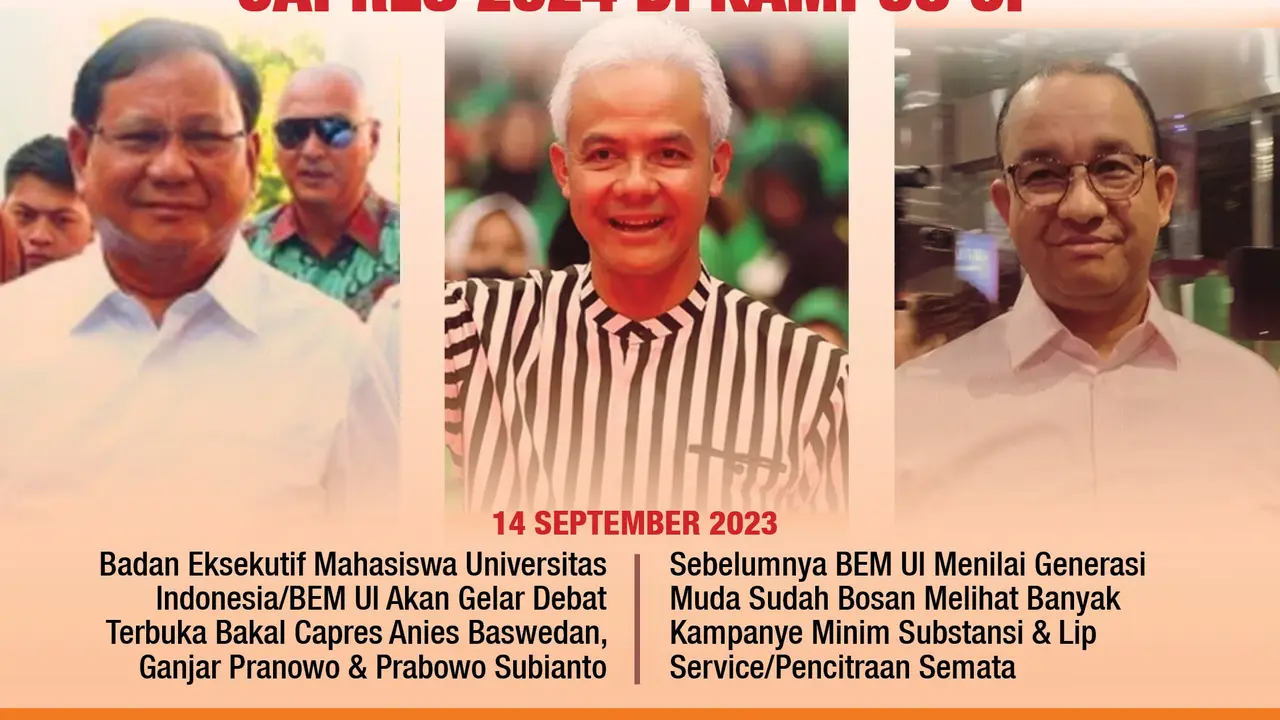 Infografis Tantangan Debat Terbuka Capres 2024 di Kampus UI. (Liputan6.com/Gotri/Abdillah)