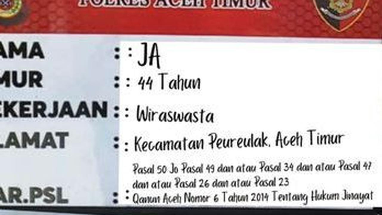 Polisi Tangkap Ayah yang Cabuli Anaknya hingga Hamil di Aceh Timur