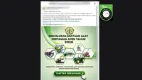 Cek Fakta: Tidak Benar Link Pendaftaran Bantuan Alat Pertanian 2026