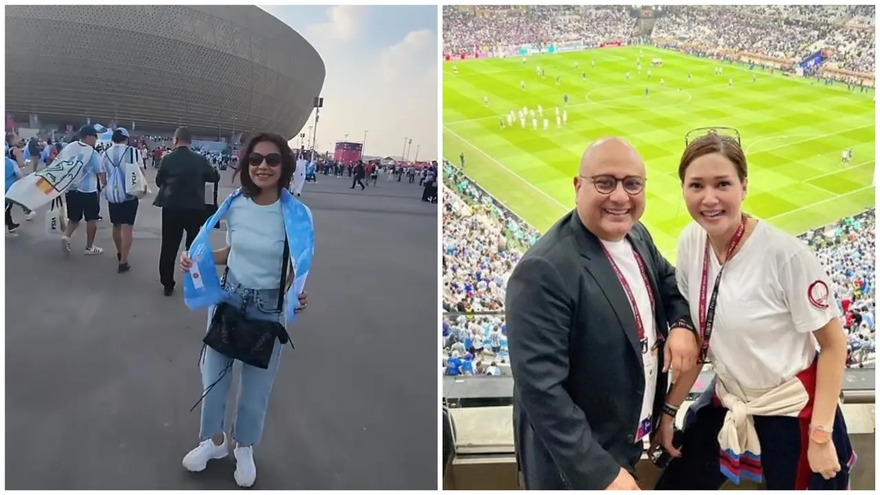 Artis Indonesia nonton Piala Dunia 2022 (Foto Instagram najwashihab/maiaestiantyreal)