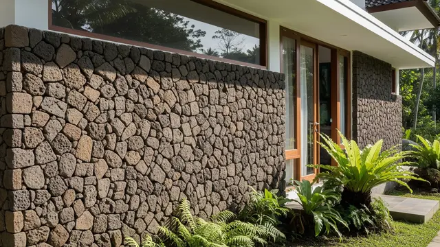 Inspirasi Dinding Batu Tempel untuk Rumah Kampung Modern/Gemini AI