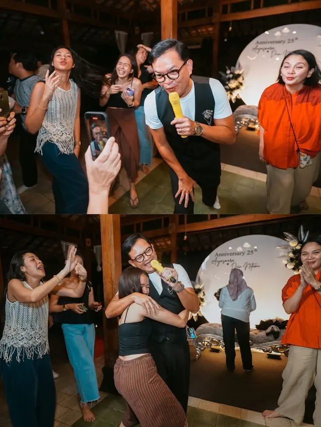 Potret Hedi Yunus di acara ulang tahun pernikahan ke-25 Anjasmara dan Dian Nitami (Sumber: Instagram/@hedi_yunus)