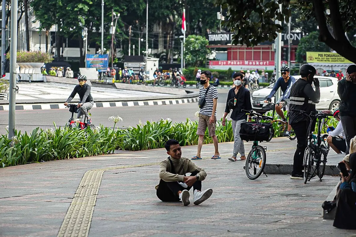 FOTO: CFD Ditiadakan, Kawasan Sudirman - Thamrin Tetap Ramai