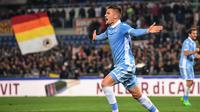 Gelandang Lazio Sergej Milinkovic-Savic. (AP Photo/Alessandro Di Meo)