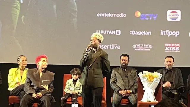 Reza Arap dalam konferensi pers film Harusnya Horror di Jakarta, Kamis  (13/8/2026). (Liputan6.com/Nola Vemiliana)