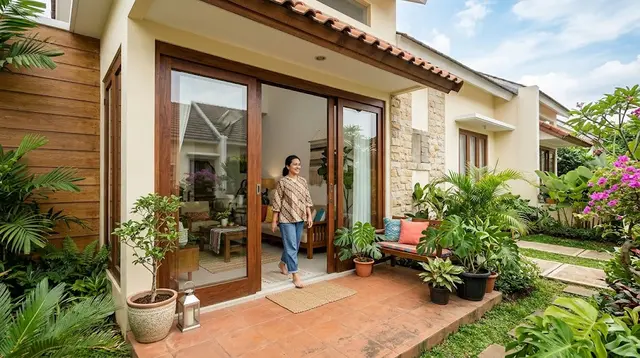 9 Model Pintu Geser Kaca untuk Akses ke Teras, Elegan dan Hemat Ruang