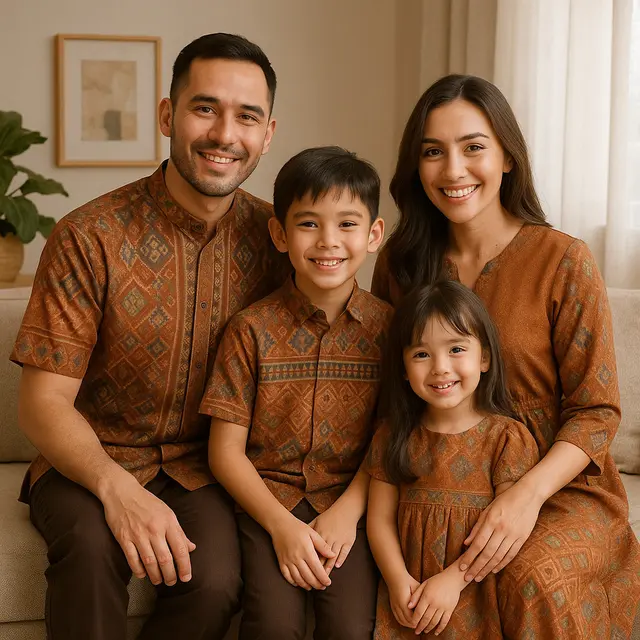 Contoh Baju Batik Sarimbit Keluarga dengan Gaya Modern untuk 2025