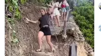 Belum Kunjung Diperbaiki, Kini Beredar Video Tangga Akses ke Diamond Beach Nusa Penida Bali Jebol