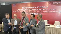 Pemaparan kinerja laporan keuangan kuartal II 2023 PT Bank Jatim Tbk (BJTM), Selasa (25/7/2023). (Foto: Liputan6.com/Elga N)