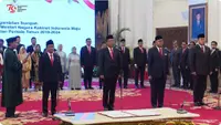 Presiden Joko Widodo (Jokowi) kembali melakukan reshuffle kabinet dan mengangkat 3 menteri serta 1 wakil menteri di Istana Kepresidenan Jakarta, Senin (19/8/2024). (Tangkapan Layar YouTube Sekretariat Presiden)