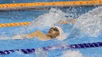 Farrel Armandio Tangkas saat meraih medali perak di nomor 100 meter gaya punggung putra pada ajang SEA Games 2023 Kamboja hari Sabtu (06/05/2023). (Dokumentasi PRSI)