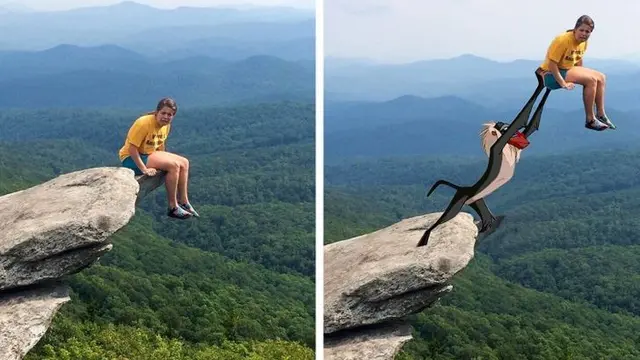 6 Editan Foto saat Liburan Ini Justru Gagal, Bikin Ketawa