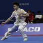 Atlet wushu Indonesia, Edgar Xavier, beraksi pada SEA Games 2019 cabang wushu nomor Taoulu Chanquan di World Trade Center, Manila, Minggu (1/12). Mendapat nilai 9,59, dirinya gagal meraih medali. (Bola.com/M Iqbal Ichsan)