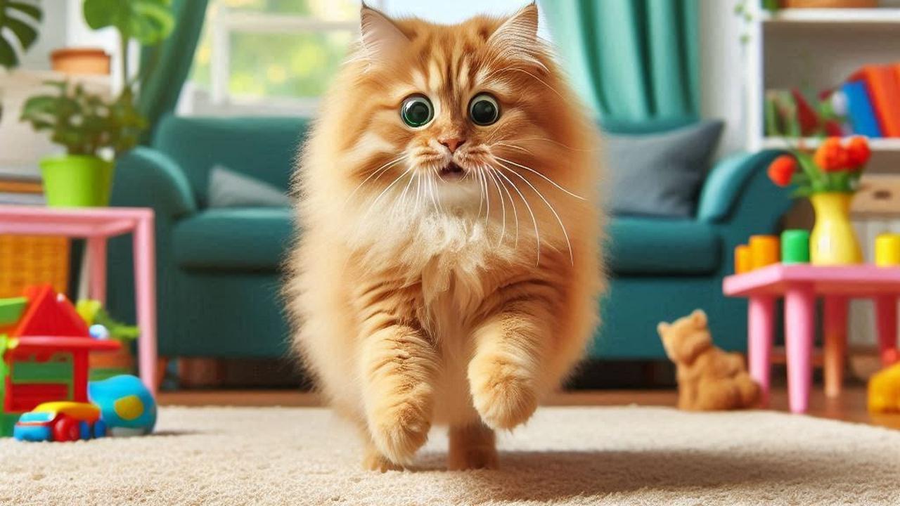 Ilustrasi Kucing Takut Mentimun