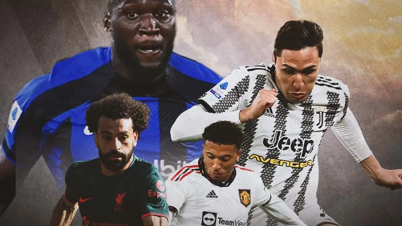 Ilustrasi - Romelu Lukaku, Federico Chiesa, Mohamed Salah, dan Jadon Sancho