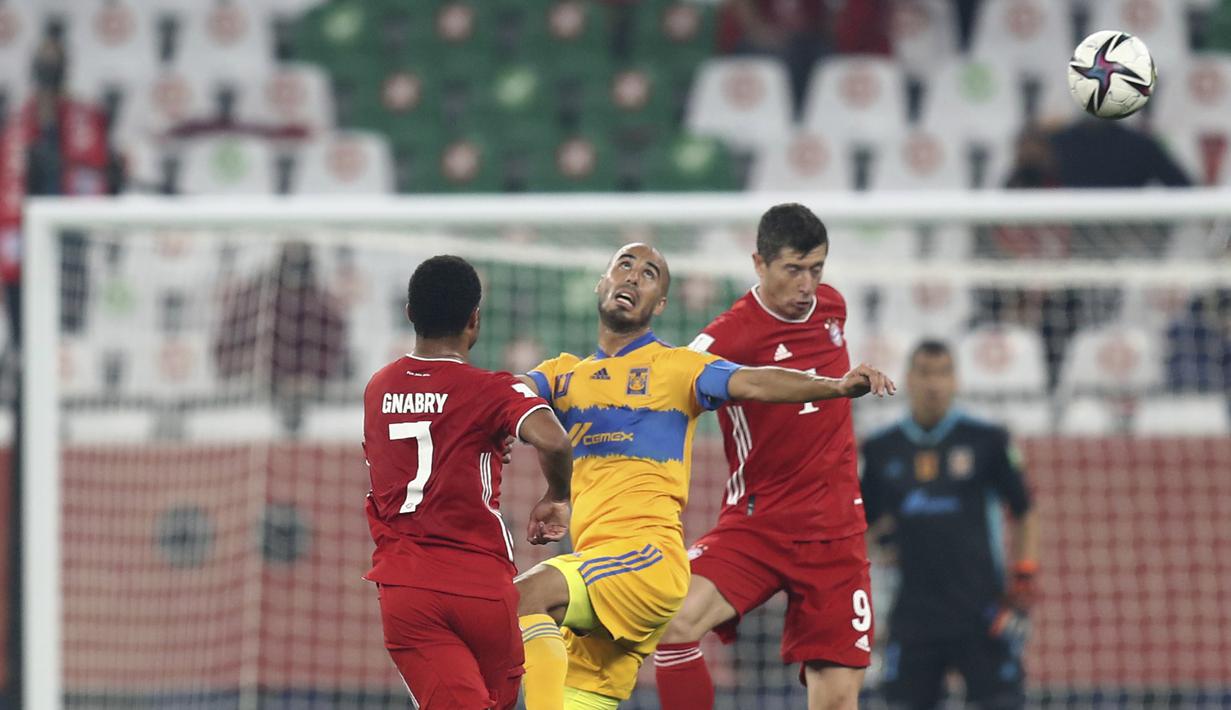 Barisan penyerang Bayern Munchen seperti Robert Lewandowski dan Serge Gnabry dibuat frustasi dengan aksi gemilang penjaga gawang Tigres. (Foto: AP)